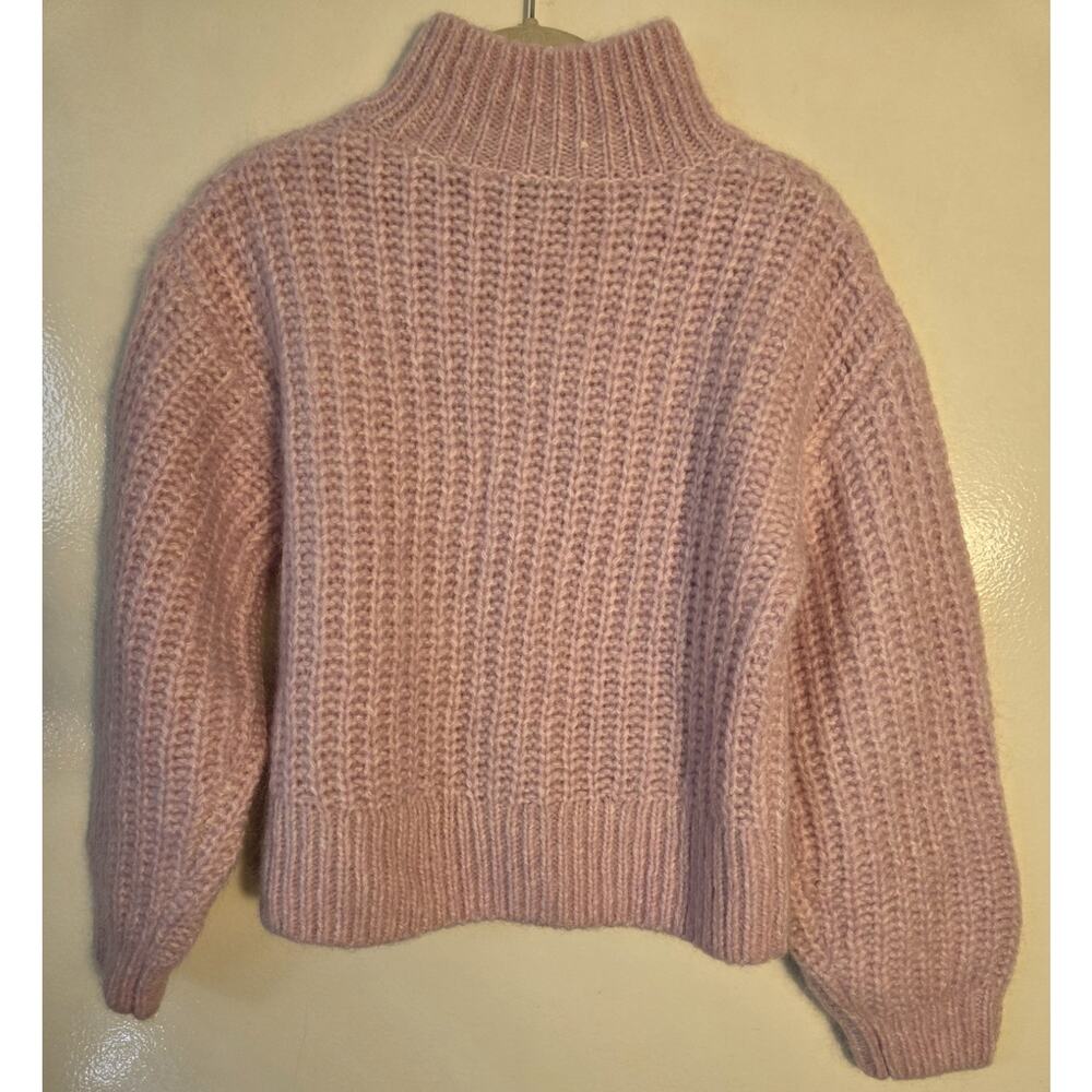 Paris Atelier & Other Stories Sweater Wool Mohair Soft Pink Sz XS Crop Mock Neck